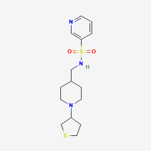 molecular formula C15H23N3O2S2 B2437790 N-((1-(tetrahydrothiophen-3-yl)piperidin-4-yl)methyl)pyridine-3-sulfonamide CAS No. 2034444-73-8