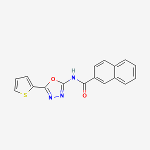 molecular formula C17H11N3O2S B2437798 N-(5-(thiophen-2-yl)-1,3,4-oxadiazol-2-yl)-2-naphthamide CAS No. 865288-01-3