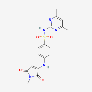 molecular formula C17H17N5O4S B2437806 N-(4,6-dimethylpyrimidin-2-yl)-4-((1-methyl-2,5-dioxo-2,5-dihydro-1H-pyrrol-3-yl)amino)benzenesulfonamide CAS No. 1010916-74-1