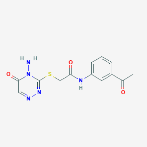 molecular formula C13H13N5O3S B2437832 N-(3-acetylphenyl)-2-((4-amino-5-oxo-4,5-dihydro-1,2,4-triazin-3-yl)thio)acetamide CAS No. 905769-55-3
