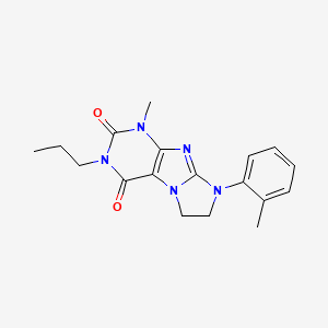 molecular formula C18H21N5O2 B2437854 4-Methyl-6-(2-methylphenyl)-2-propyl-7,8-dihydropurino[7,8-a]imidazole-1,3-dione CAS No. 893962-50-0