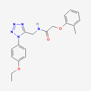 molecular formula C19H21N5O3 B2437861 N-{[1-(4-ethoxyphenyl)-1H-1,2,3,4-tetrazol-5-yl]methyl}-2-(2-methylphenoxy)acetamide CAS No. 1005292-36-3