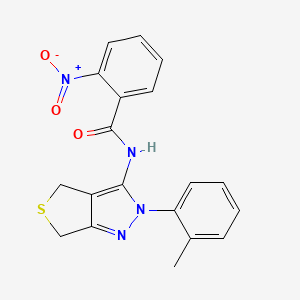 molecular formula C19H16N4O3S B2437896 N-[2-(2-methylphenyl)-2H,4H,6H-thieno[3,4-c]pyrazol-3-yl]-2-nitrobenzamide CAS No. 396720-52-8