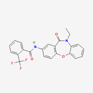 molecular formula C23H17F3N2O3 B2437947 N-(10-ethyl-11-oxo-10,11-dihydrodibenzo[b,f][1,4]oxazepin-2-yl)-2-(trifluoromethyl)benzamide CAS No. 922081-90-1