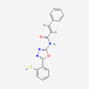 molecular formula C18H15N3O2S B2437957 N-(5-(2-(methylthio)phenyl)-1,3,4-oxadiazol-2-yl)cinnamamide CAS No. 898443-87-3