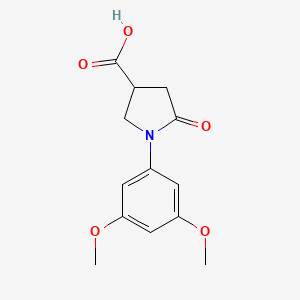 molecular formula C13H15NO5 B2437980 1-(3,5-Dimethoxyphenyl)-5-oxopyrrolidine-3-carboxylic acid CAS No. 63674-90-8