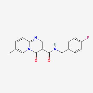 molecular formula C17H14FN3O2 B2438001 N-[(4-fluorophenyl)methyl]-7-methyl-4-oxo-4H-pyrido[1,2-a]pyrimidine-3-carboxamide CAS No. 877649-20-2