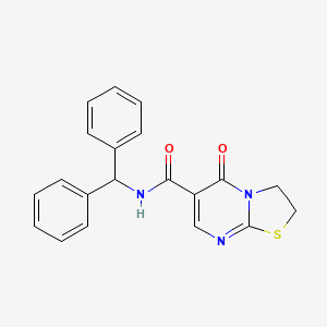 molecular formula C20H17N3O2S B2438018 N-benzhydryl-5-oxo-3,5-dihydro-2H-thiazolo[3,2-a]pyrimidine-6-carboxamide CAS No. 443329-10-0