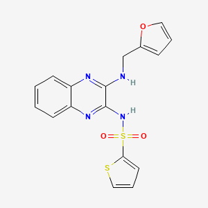 molecular formula C17H14N4O3S2 B2438056 N-(3-{[(furan-2-yl)methyl]amino}quinoxalin-2-yl)thiophene-2-sulfonamide CAS No. 714919-95-6