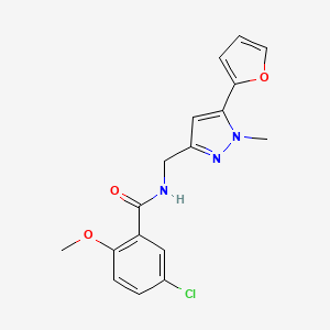 5-chloro-N-((5-(furan-2-yl)-1-methyl-1H-pyrazol-3-yl)methyl)-2-methoxybenzamide