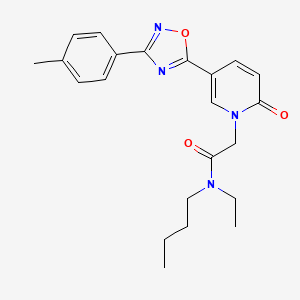 molecular formula C22H26N4O3 B2438080 N-butyl-N-ethyl-2-{5-[3-(4-methylphenyl)-1,2,4-oxadiazol-5-yl]-2-oxo-1,2-dihydropyridin-1-yl}acetamide CAS No. 1251703-05-5