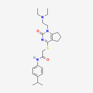 2-((1-(2-(diethylamino)ethyl)-2-oxo-2,5,6,7-tetrahydro-1H-cyclopenta[d]pyrimidin-4-yl)thio)-N-(4-isopropylphenyl)acetamide