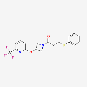 3-(Phenylthio)-1-(3-((6-(trifluoromethyl)pyridin-2-yl)oxy)azetidin-1-yl)propan-1-one
