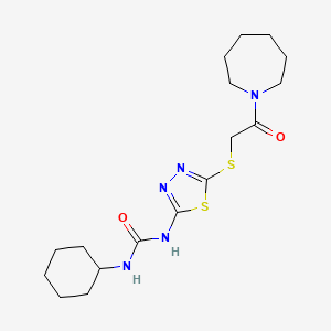 1-[5-[2-(Azepan-1-yl)-2-oxoethyl]sulfanyl-1,3,4-thiadiazol-2-yl]-3-cyclohexylurea