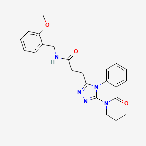 molecular formula C24H27N5O3 B2438099 N-[(2-methoxyphenyl)methyl]-3-[4-(2-methylpropyl)-5-oxo-4H,5H-[1,2,4]triazolo[4,3-a]quinazolin-1-yl]propanamide CAS No. 902973-37-9