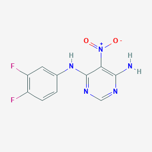 molecular formula C10H7F2N5O2 B2438101 N4-(3,4-difluorophenyl)-5-nitropyrimidine-4,6-diamine CAS No. 450345-39-8