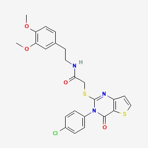 2-((3-(4-chlorophenyl)-4-oxo-3,4-dihydrothieno[3,2-d]pyrimidin-2-yl)thio)-N-(3,4-dimethoxyphenethyl)acetamide