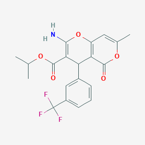 propan-2-yl 2-amino-7-methyl-5-oxo-4-[3-(trifluoromethyl)phenyl]-4H-pyrano[3,2-c]pyran-3-carboxylate