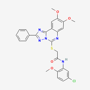 molecular formula C26H22ClN5O4S B2438148 N-(5-CHLORO-2-METHOXYPHENYL)-2-({8,9-DIMETHOXY-2-PHENYL-[1,2,4]TRIAZOLO[1,5-C]QUINAZOLIN-5-YL}SULFANYL)ACETAMIDE CAS No. 901736-31-0