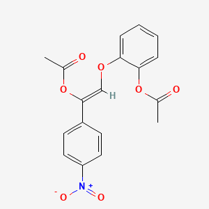 (Z)-2-((2-acetoxy-2-(4-nitrophenyl)vinyl)oxy)phenyl acetate