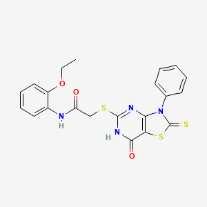 N-(2-ethoxyphenyl)-2-((7-oxo-3-phenyl-2-thioxo-2,3,6,7-tetrahydrothiazolo[4,5-d]pyrimidin-5-yl)thio)acetamide