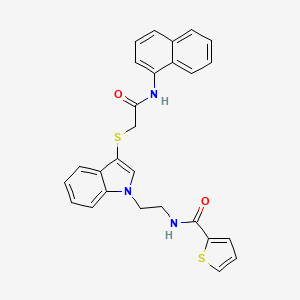 N-[2-[3-[2-(naphthalen-1-ylamino)-2-oxoethyl]sulfanylindol-1-yl]ethyl]thiophene-2-carboxamide