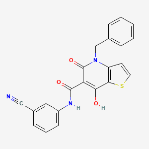 4-benzyl-N-(3-cyanophenyl)-7-hydroxy-5-oxo-4,5-dihydrothieno[3,2-b]pyridine-6-carboxamide