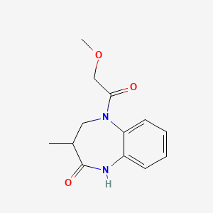 molecular formula C13H16N2O3 B2438169 5-(2-methoxyacetyl)-3-methyl-4,5-dihydro-1H-benzo[b][1,4]diazepin-2(3H)-one CAS No. 1031616-72-4