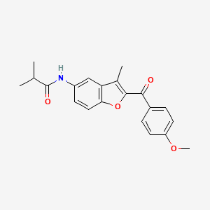 molecular formula C21H21NO4 B2438171 N-[2-(4-methoxybenzoyl)-3-methyl-1-benzofuran-5-yl]-2-methylpropanamide CAS No. 929372-52-1