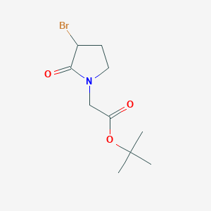 molecular formula C10H16BrNO3 B2438180 Tert-butyl 2-(3-bromo-2-oxopyrrolidin-1-yl)acetate CAS No. 178946-66-2