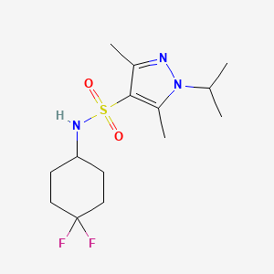 molecular formula C14H23F2N3O2S B2438270 N-(4,4-difluorocyclohexyl)-1-isopropyl-3,5-dimethyl-1H-pyrazole-4-sulfonamide CAS No. 2034422-93-8