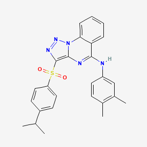 molecular formula C26H25N5O2S B2438293 N-(3,4-dimethylphenyl)-3-[4-(propan-2-yl)benzenesulfonyl]-[1,2,3]triazolo[1,5-a]quinazolin-5-amine CAS No. 899760-95-3