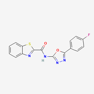 molecular formula C16H9FN4O2S B2438344 N-[5-(4-fluorophenyl)-1,3,4-oxadiazol-2-yl]-1,3-benzothiazole-2-carboxamide CAS No. 897734-94-0
