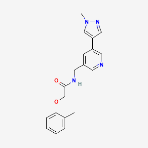 molecular formula C19H20N4O2 B2438350 N-((5-(1-methyl-1H-pyrazol-4-yl)pyridin-3-yl)methyl)-2-(o-tolyloxy)acetamide CAS No. 2034557-95-2