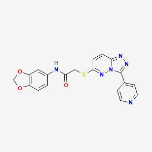 molecular formula C19H14N6O3S B2438351 N-(2H-1,3-benzodioxol-5-yl)-2-{[3-(pyridin-4-yl)-[1,2,4]triazolo[4,3-b]pyridazin-6-yl]sulfanyl}acetamide CAS No. 868969-86-2