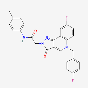2-[8-fluoro-5-(4-fluorobenzyl)-3-oxo-3,5-dihydro-2H-pyrazolo[4,3-c]quinolin-2-yl]-N-(4-methylphenyl)acetamide