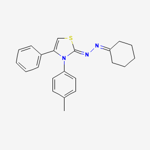 (Z)-2-(cyclohexylidenehydrazono)-4-phenyl-3-(p-tolyl)-2,3-dihydrothiazole
