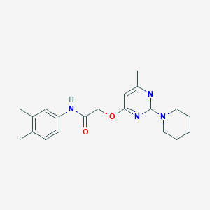 molecular formula C20H26N4O2 B2438384 N-(3,4-dimethylphenyl)-2-{[6-methyl-2-(piperidin-1-yl)pyrimidin-4-yl]oxy}acetamide CAS No. 1029776-63-3