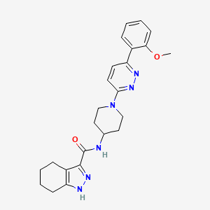 molecular formula C24H28N6O2 B2438387 N-{1-[6-(2-methoxyphenyl)pyridazin-3-yl]piperidin-4-yl}-4,5,6,7-tetrahydro-1H-indazole-3-carboxamide CAS No. 1396708-88-5