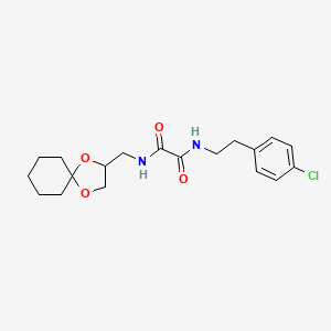 molecular formula C19H25ClN2O4 B2438398 N1-(1,4-dioxaspiro[4.5]decan-2-ylmethyl)-N2-(4-chlorophenethyl)oxalamide CAS No. 899730-38-2