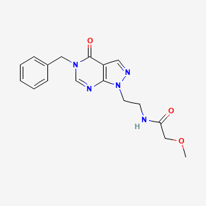 molecular formula C17H19N5O3 B2438406 N-(2-(5-benzyl-4-oxo-4,5-dihydro-1H-pyrazolo[3,4-d]pyrimidin-1-yl)ethyl)-2-methoxyacetamide CAS No. 922055-56-9