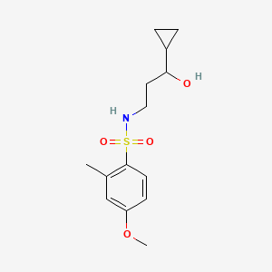 molecular formula C14H21NO4S B2438424 N-(3-cyclopropyl-3-hydroxypropyl)-4-methoxy-2-methylbenzenesulfonamide CAS No. 1396871-55-8