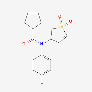 molecular formula C16H18FNO3S B2438431 N-(1,1-DIOXIDO-2,3-DIHYDRO-3-THIOPHENYL)-N-(4-FLUOROPHENYL)CYCLOPENTANECARBOXAMIDE CAS No. 852438-80-3