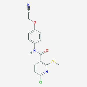 molecular formula C15H12ClN3O2S B2438451 6-chloro-N-[4-(cyanomethoxy)phenyl]-2-(methylsulfanyl)pyridine-3-carboxamide CAS No. 1384654-39-0