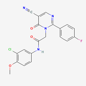 molecular formula C20H14ClFN4O3 B2438467 N-(3-chloro-4-methoxyphenyl)-2-(5-cyano-2-(4-fluorophenyl)-6-oxopyrimidin-1(6H)-yl)acetamide CAS No. 1251602-11-5