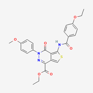 molecular formula C25H23N3O6S B2438480 Ethyl 5-(4-ethoxybenzamido)-3-(4-methoxyphenyl)-4-oxo-3,4-dihydrothieno[3,4-d]pyridazine-1-carboxylate CAS No. 851951-83-2