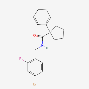 molecular formula C19H19BrFNO B2438510 N-((4-Bromo-2-fluorophenyl)methyl)(phenylcyclopentyl)formamide CAS No. 1023496-51-6