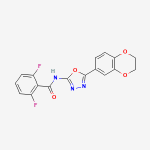 molecular formula C17H11F2N3O4 B2438521 N-[5-(2,3-dihydro-1,4-benzodioxin-6-yl)-1,3,4-oxadiazol-2-yl]-2,6-difluorobenzamide CAS No. 887873-17-8