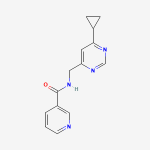 molecular formula C14H14N4O B2438533 N-[(6-cyclopropylpyrimidin-4-yl)methyl]pyridine-3-carboxamide CAS No. 2189434-88-4