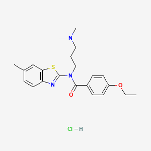 molecular formula C22H28ClN3O2S B2438535 N-(3-(dimethylamino)propyl)-4-ethoxy-N-(6-methylbenzo[d]thiazol-2-yl)benzamide hydrochloride CAS No. 1216808-75-1